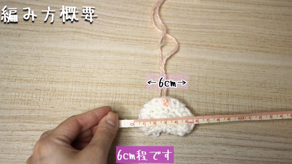 全体の大きさは6cm程です。