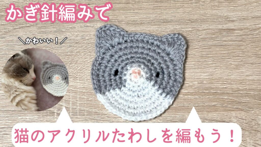 簡単＆かわいい💕猫のアクリルたわしの編み方【改良版】