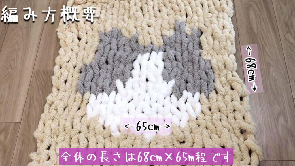 全体の長さは68cm×65m程です