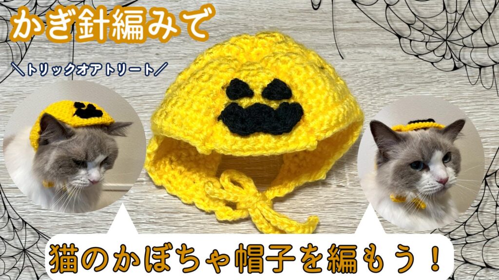 猫ちゃんとハロウィンを楽しもう！猫のかぼちゃ帽子の編み方🎃