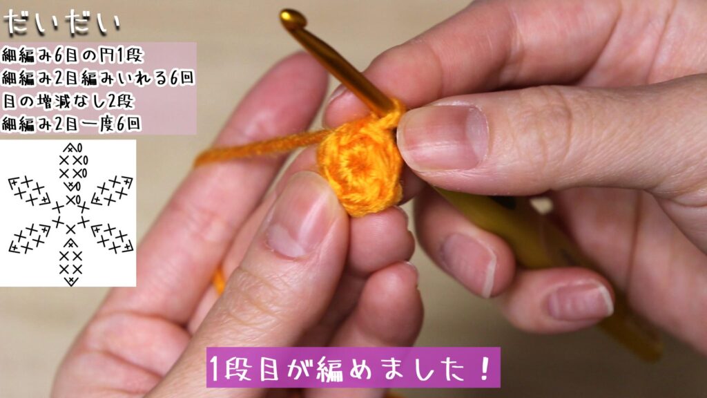 1段目が編めました!