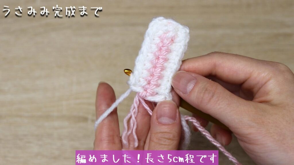 編めました！長さ5cm程です