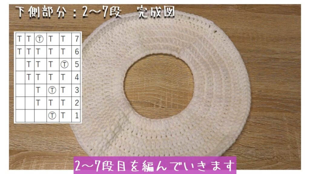 2～7段目を編んでいきます