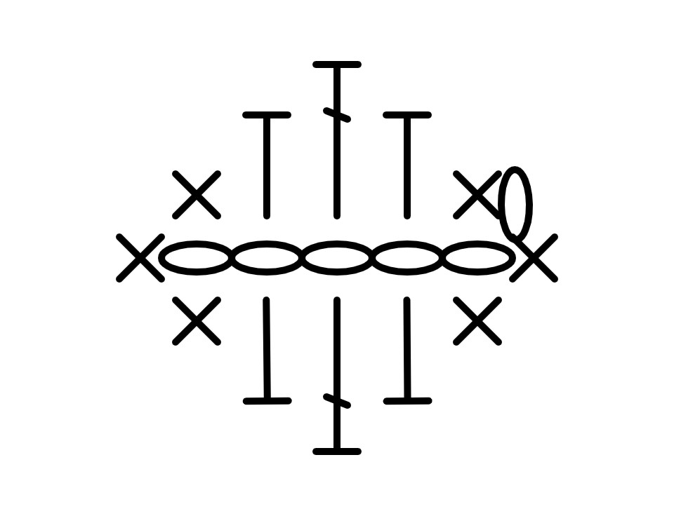 葉っぱの編み図