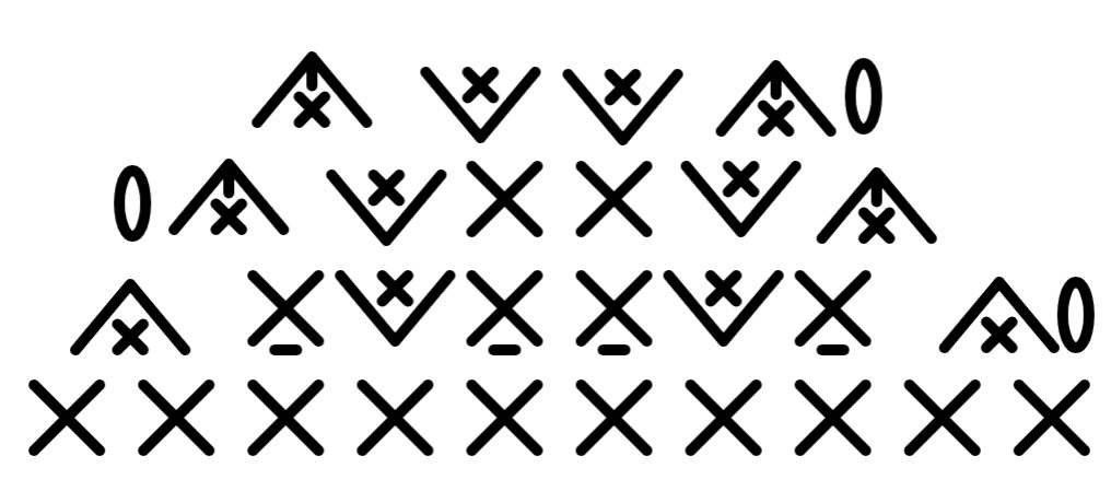 つば編み図