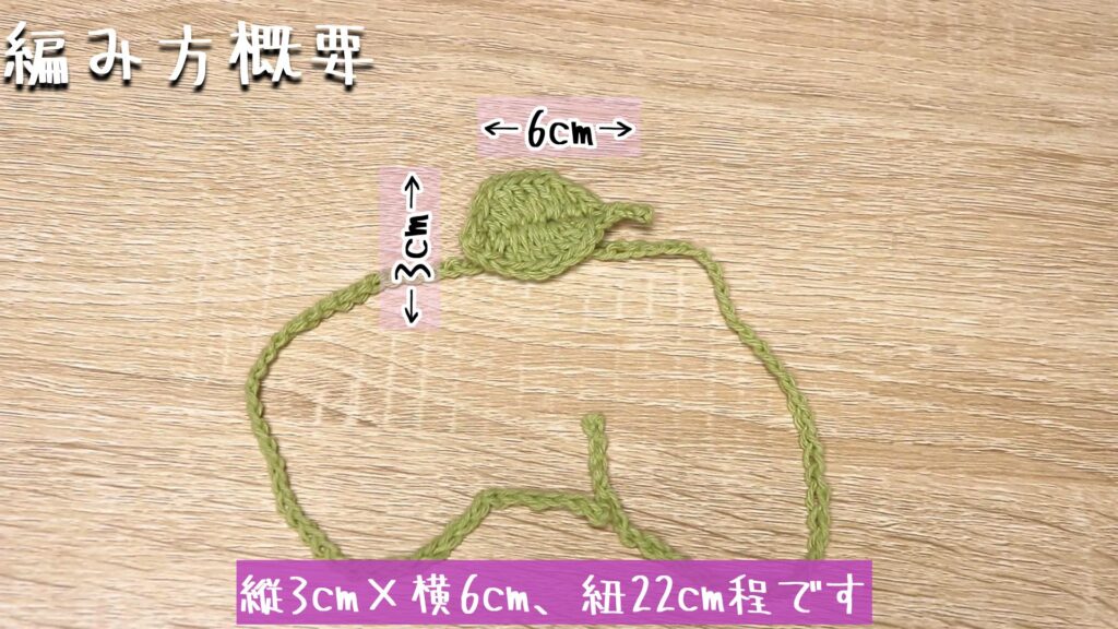 縦3cm×横6cm、紐22cm程です