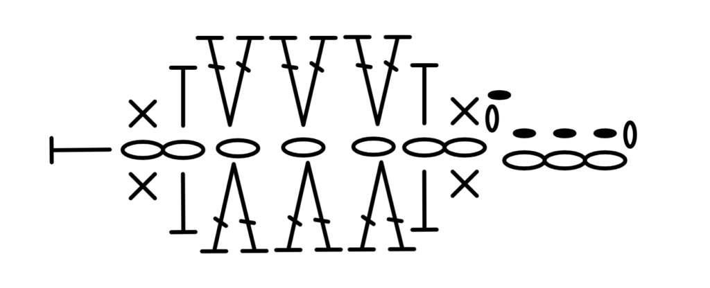 葉っぱの編み図