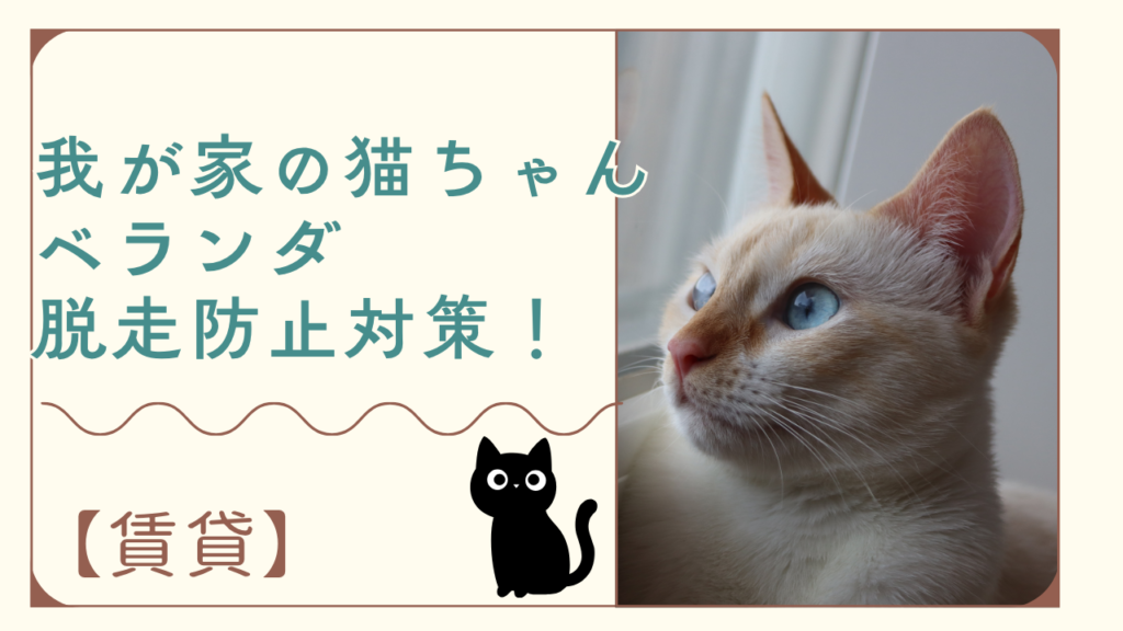 我が家の猫ちゃんのベランダ脱走防止対策！【賃貸】